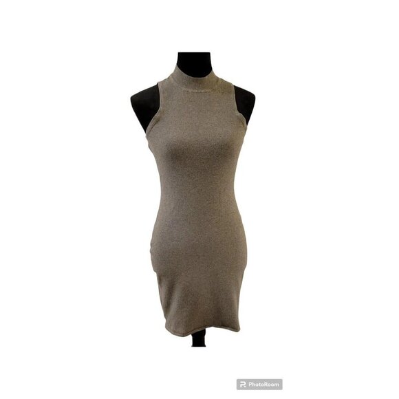 ALI & Jay Cutout Bodycon Sleeveless Mini Knit Dress High Neckline Gray XS (1A) - Picture 2 of 11